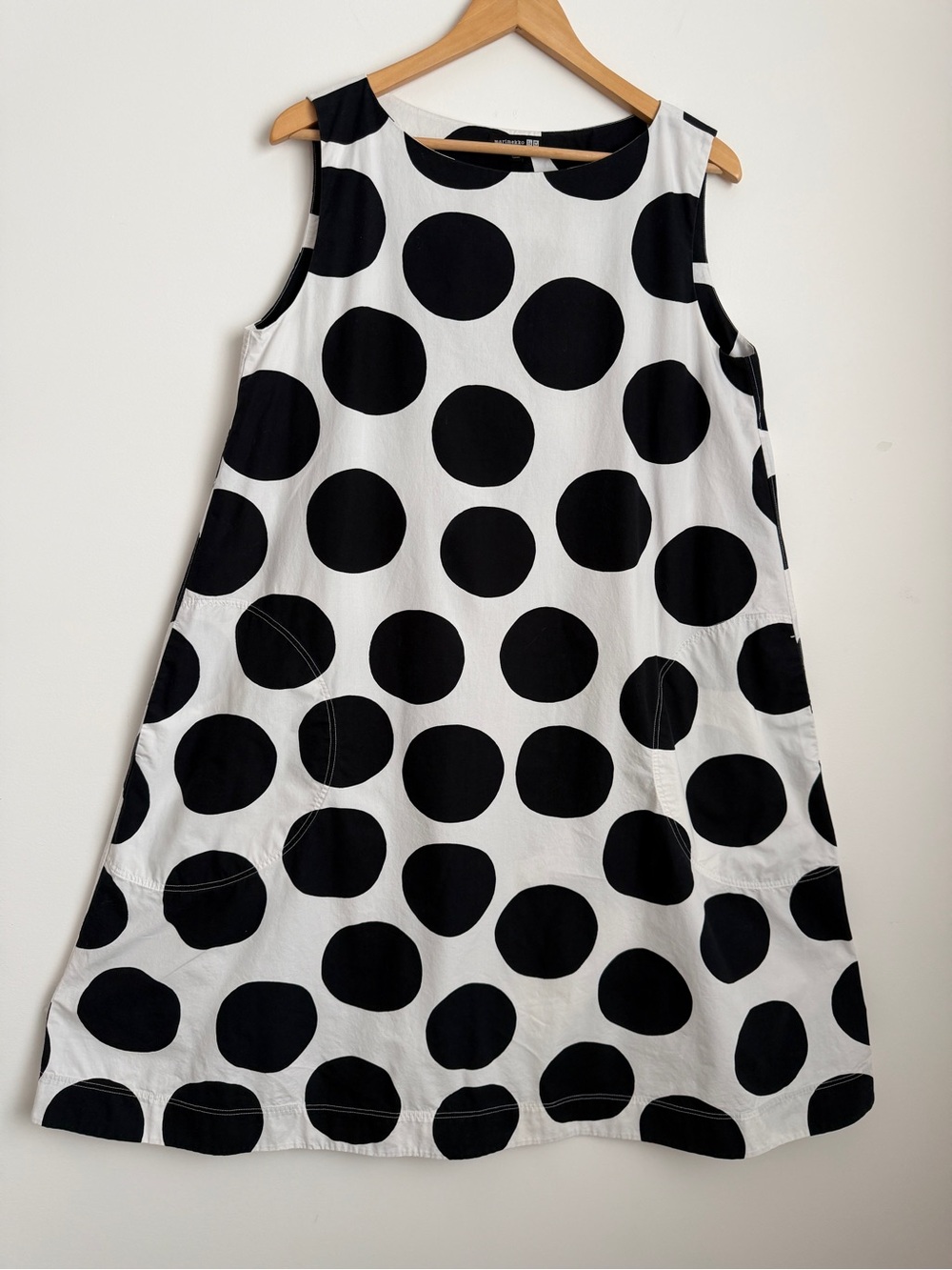 Uniqlo x Marimekko 100% Cotton Flared Midi Dress Pienet Kivet Polka Dot Size L